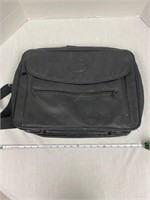 Black leather computer bag