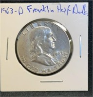 1963D Franklin half dollar