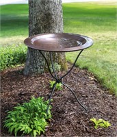 29 in. Tall Copper Bird Bath and Stand