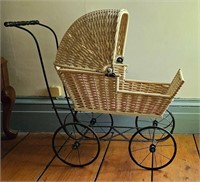 Vintage Cane Basket Stroller