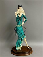 Art Deco Figurine Woman w/ Fox Stole