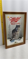 MILLER-HIGH-LIFE TIMBER-WOLF BAR-MIRROR 22"x15"