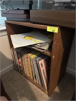 Wooden Nightstand/Table (Records not included)