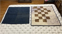 Handmade Baby Quilts #10 One Navy/One Striped