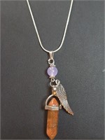 925 stamped 30-in necklace with angel wing chakra