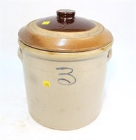 Stoneware #3 crock with handles and #3 lid