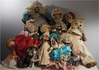 14 Stuffed Dolls- (1) Topsy Turvy 18" & (1)