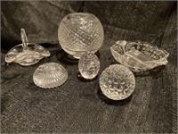A Group of Decorative Glass Bowls and Paperweights
