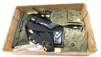 Lot: Assorted leather holsters and US Military