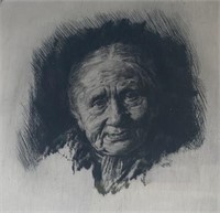 Antique "Oskar Stoessel" Pencil Signed Etching