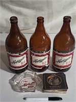 Vintage Highlander Beer Ashtray & Bottle.  A