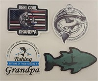 4 New Stickers- "Reel Cool Grandpa" & More