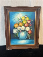 Blue Flower Vase Oil on Canvas Art