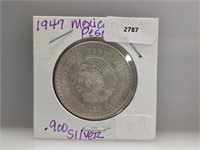 1947 Mexico 90% Silver Cinco Pesos