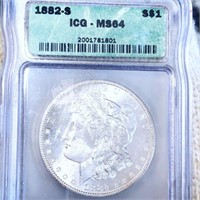 1882-S Morgan Silver Dollar ICG - MS64