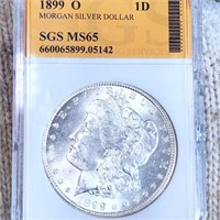 1899-O Morgan Silver Dollar SGS - MS65