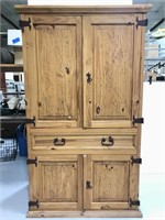 Rustic raw wood armour/TV cabinet