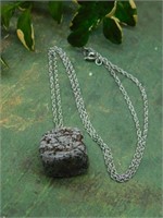 GENUINE STONE PENDANT ON CHAIN NECKLACE ROCK STONE