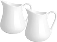 2 Pack 4 Oz Classic White Creamer with Handle
