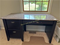 Particle Board Desk W/ Granite Colored Top