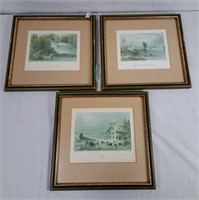 W.H Bartlett framed painting prints 13.5" x 12.5"