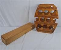 Wooden wine bottle holder and storage box