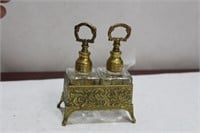 Set of 2 Brass Parfume Bottles