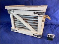 Decorative Wood Box w/Metal Accents, Hinged