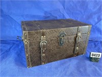 Faux Leather Mini Trunk w/Snap Closure,