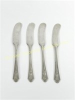 4  RODEN BROS. SOLID STERLING BUTTER SPREADERS