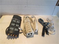 LOT POWER BAR, EXTENSION CORDS