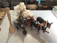 Wooden Mallet, Tractor Art, Mules And Wagon Of