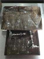 Candle Holders, Wine Goblets, Cut Glass Stemware