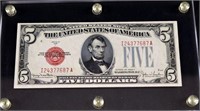 1929 F $5 United Stated Red Seal Note