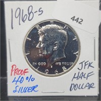 1968-S Proof 40% Silver JFK Half $1 Dollar