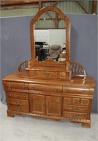 Oak Dresser & Mirror