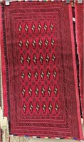 1' 11" x 3' 9" Red Turkoman Style Bag.