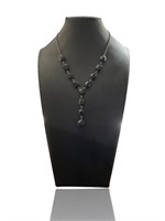 Regal Victorian Black Diamond Array Drop Necklace