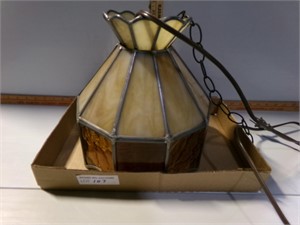 Small hanging stained glass lamp, works