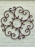 Red iron wall decor