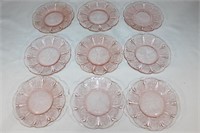 Jeanette Pink Glass Cherry Blossom Set of 9 Plates