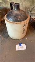 Vtg Buckeye Pottery #5 2 Toned Stoneware Jug