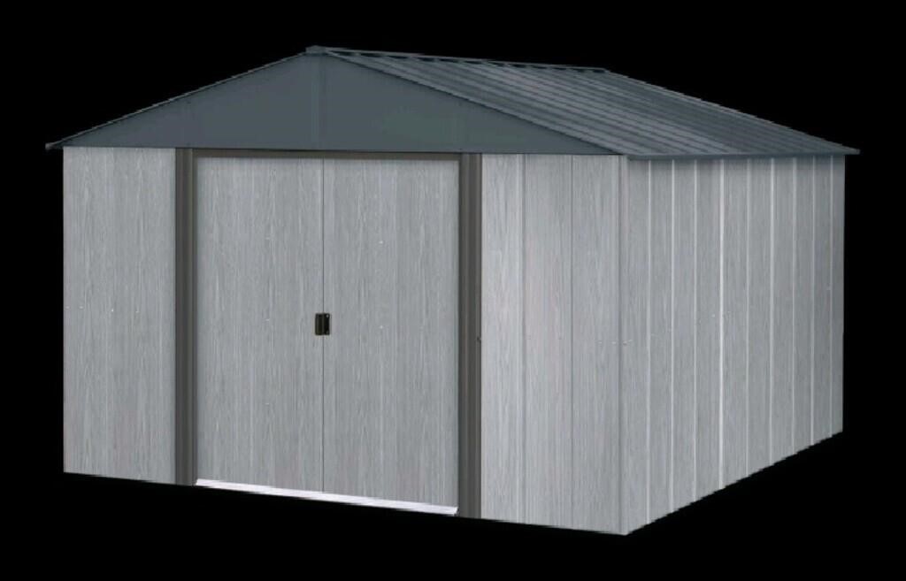 Like New Arrow Driftwood Series Shed, Grey, 10-ft