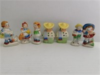 Occupied Japan figurines: 5 boys & girls - pr.