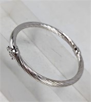 925 Sterling Silver Hinged Bangle Bracelet