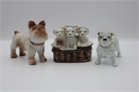 Occupied Japan Porcelain Dog Figurines(3)