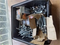 Bin of hardware including Flat Washers, Hex nuts,