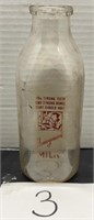 Vintage milk quart bottle