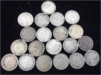 Silver canadian coins 20 ea 5 cents coins