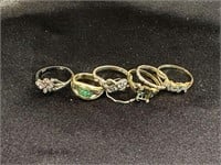 Lot of 7 Rings - CTR - MOM - Turquoise